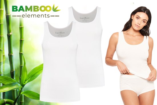 Pierre Calvini - Chemises Bamboe Femme - Lot de 2 - Wit - M - Maillot Femme - Maillot Femme - Débardeur Femme - T Shirt Femme