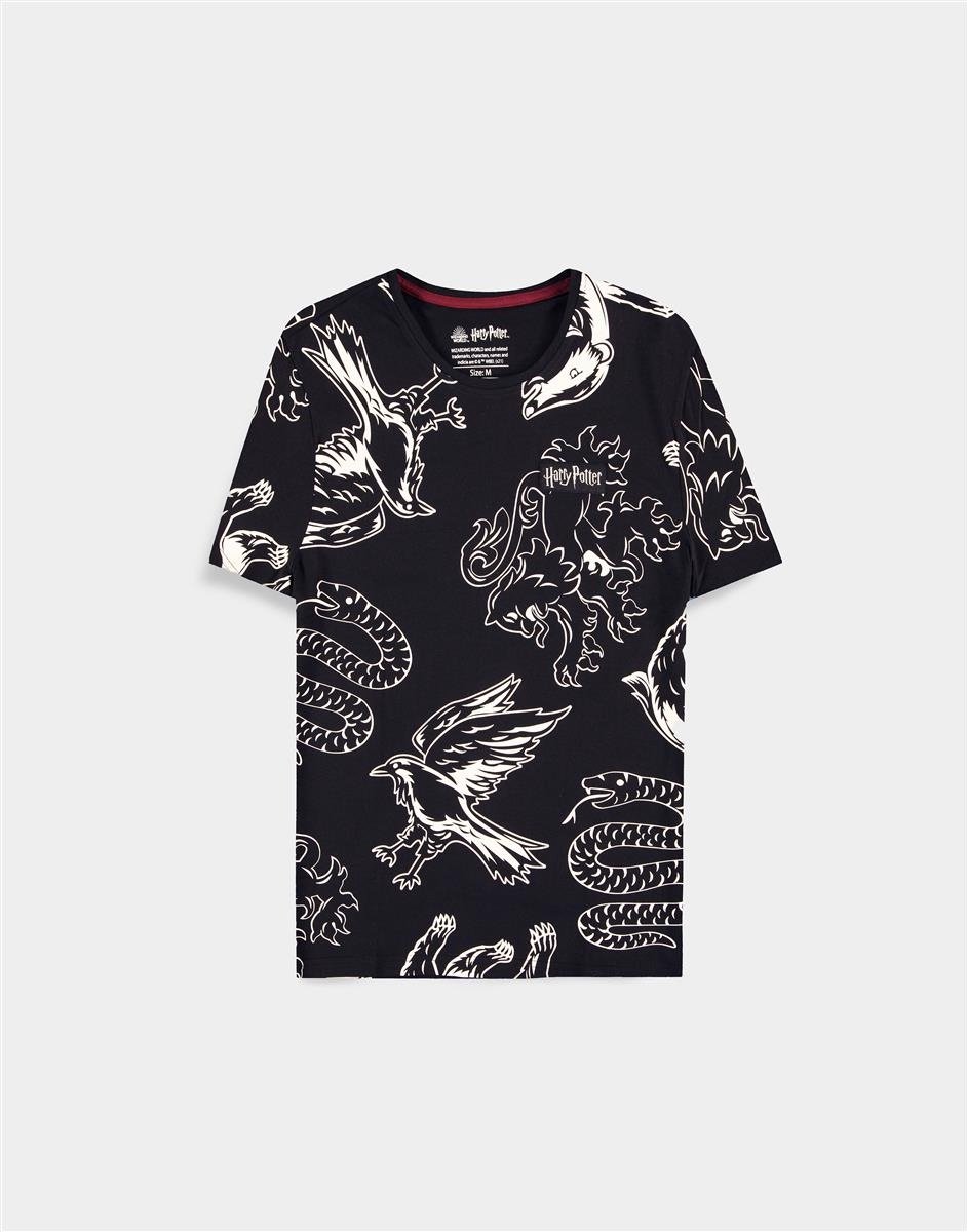 Harry Potter Wizards Unite All Over Print T-Shirt Zwart - Officiële Merchandise - XL