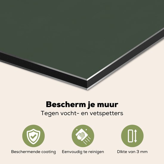 Spatscherm keuken 90x60 cm - Kookplaat achterwand Kop - Bloemen - Groen - Koffie - Muurbeschermer - Spatwand fornuis - Hoogwaardig aluminium