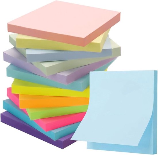 Botc Notes BOTC Super Sticky notes - 76x76 mm - 100 vel - 12 blokjes - 12 Kleuren ...