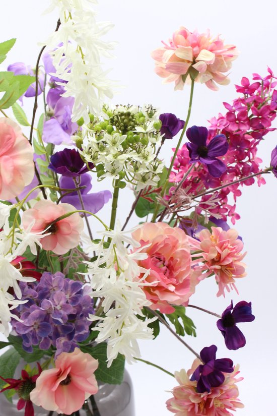 Bouquet de soie - Bouquet des champs - Brise d'été - Silk-ka - 70 cm de haut - Fleurs artificielles - 9 tiges