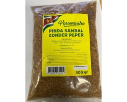 Paramaribo | Surinaamse Pindasambal (Authentieke Pindasaus en Satésaus) | Zonder Peper | 500g