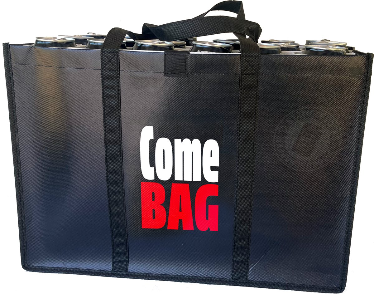 Come bag – Statiegeldtas – boodschappentas met uniek ontwerp – met handig klittebandsysteem