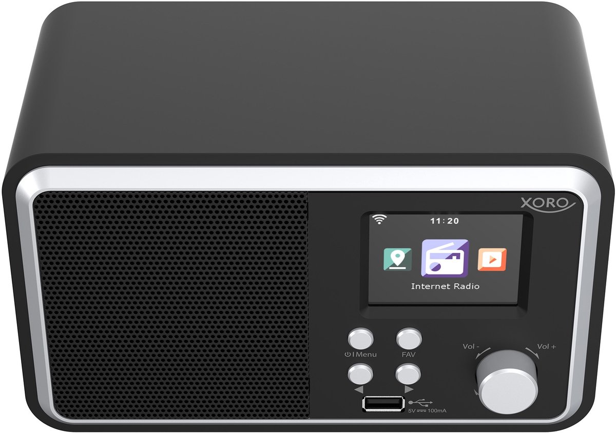 XORO DAB 300 IR WLAN-Internet Radio met FM-DAB+ , Bluetooth, Wekker, USB, UPnP, Muziek Streaming, 6,09 cm kleuren-TFT-scherm