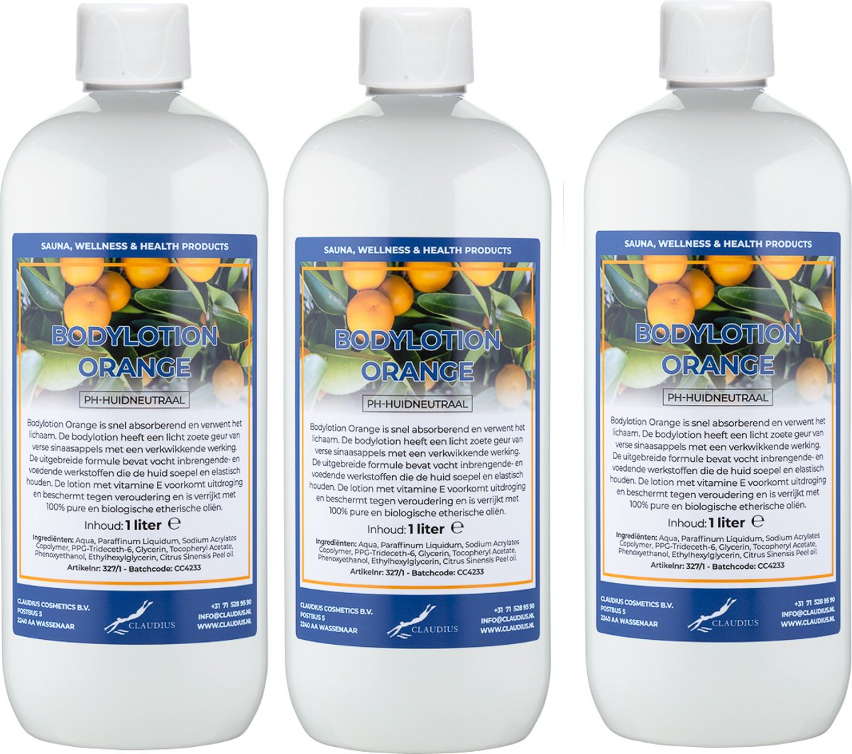 Goedkoopste Bodylotion Orange 1 Liter - set van 3 stuks