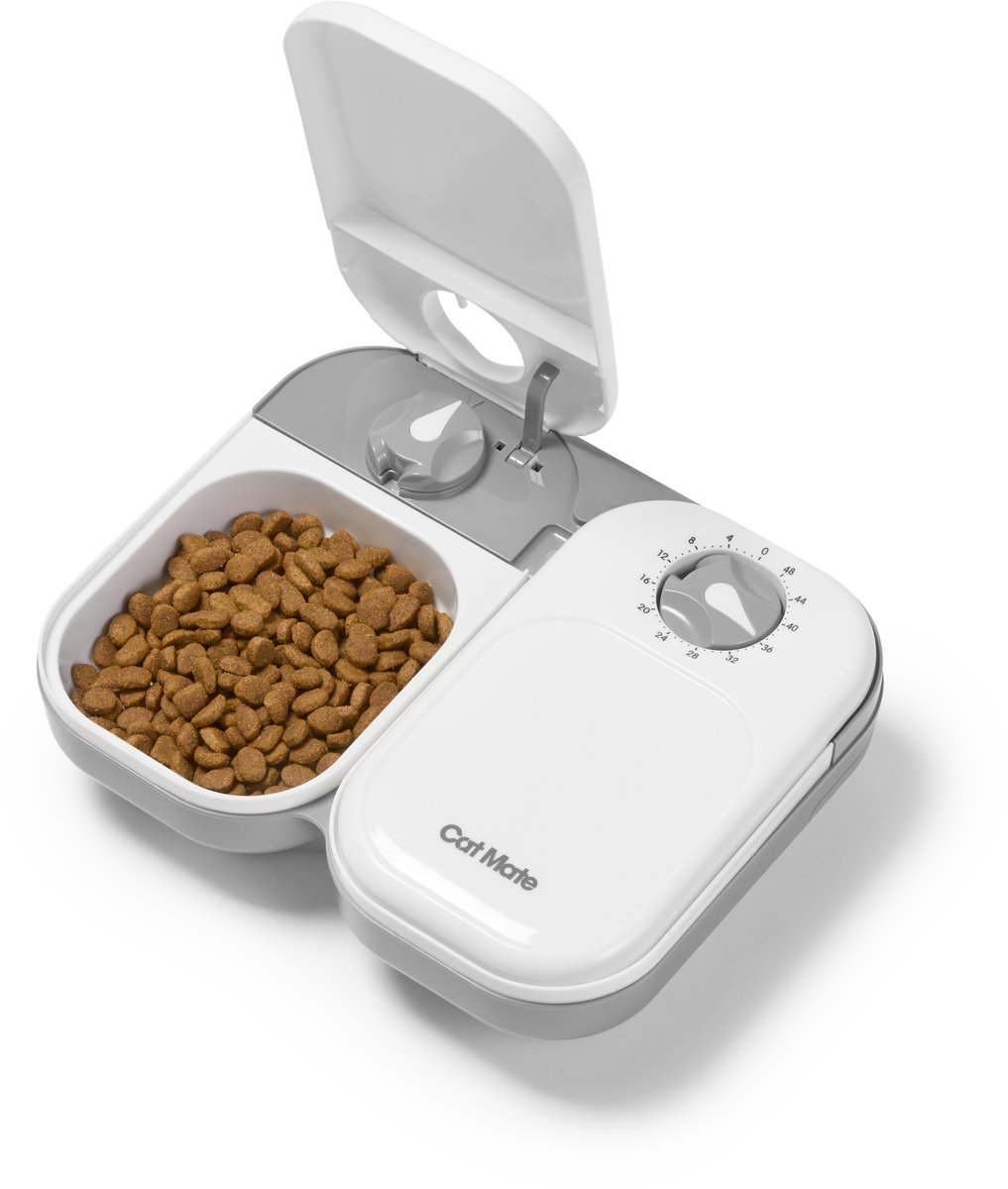 Afbeelding 3 van Cat Mate C200 2 Meal automatische voerbak voor droog/nat voer - wit