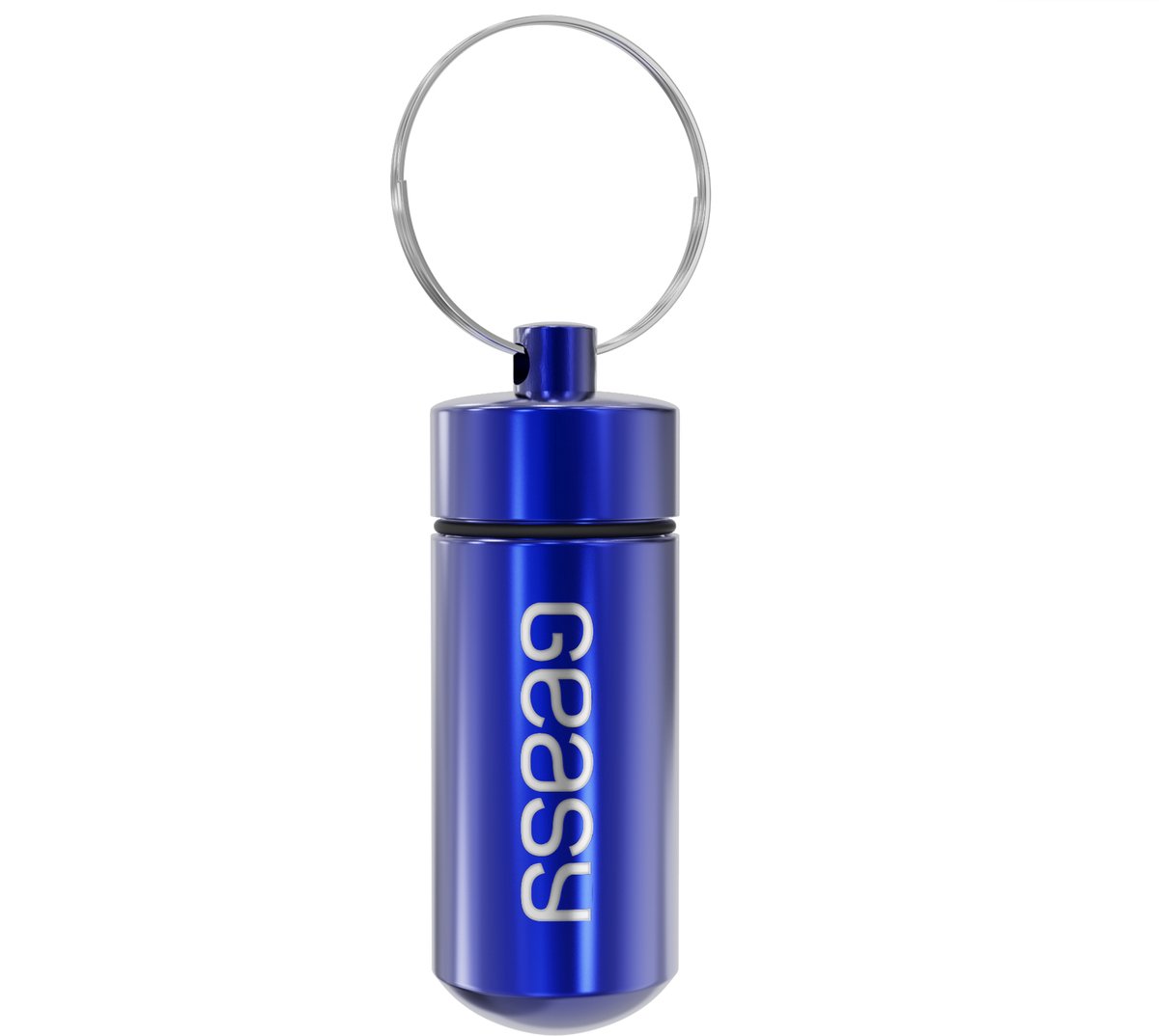 GEASY Pillendoosje Sleutelhanger - Pillendoos - Pillendoosjes - Klein - Pillen - Doosje - Metaal - Blauw - Medicijndoos - Medicijndoosje - Medicijn Doosje - Medicijnen - Supplementen - Medicatie - Medicatiedoosje - Houder - Medicijnbox Medicijnkist