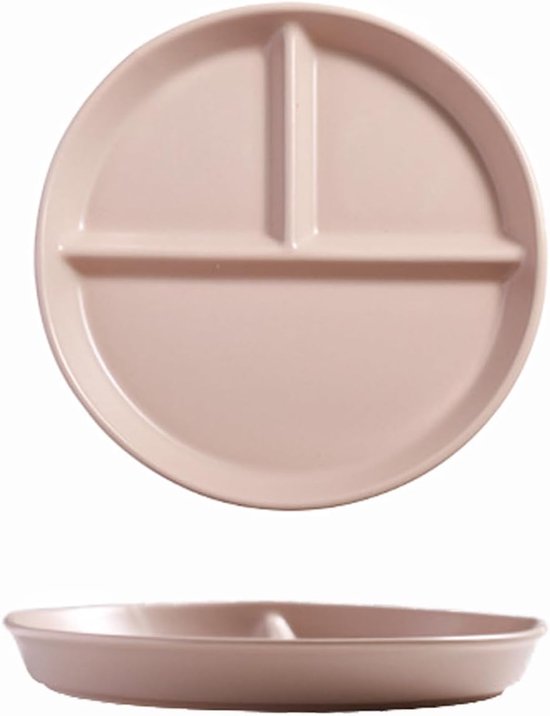 Assiette Compartimentée Adulte 3 Compartiments – Porcelaine Blanche Design Élégant Pour Repas Équilibrés