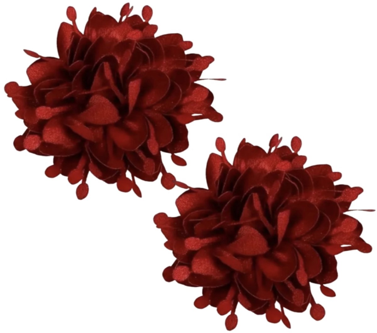 Slipper clips - Rood- Bloem- Textiel- Ballerina schoen versiering- Schoenversiering- Charme Bijoux