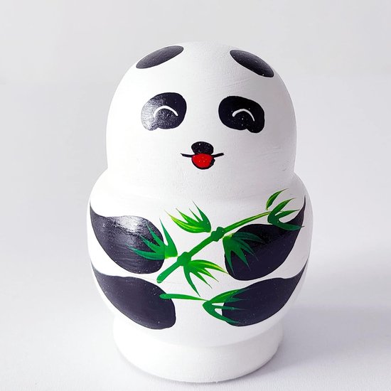 10 Lagen Russische Matroesjka-Poppen, Houten Nestpoppen voor Dieren, voor Feest, Festival, Woonkamer, Slaapkamerdecoratie（Panda） van Merkloos	 — afbeelding 4