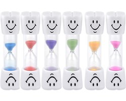 kissral Hourglass Hourglass, 6 Pieces Smiley Toothbrush Timer, 2/3 Minutes, Multicoloured Hourglass Timer, Hourglass Timer, Sand Clock, for Kids Games, Cooking, Classroom, Teeth Cleaning Time