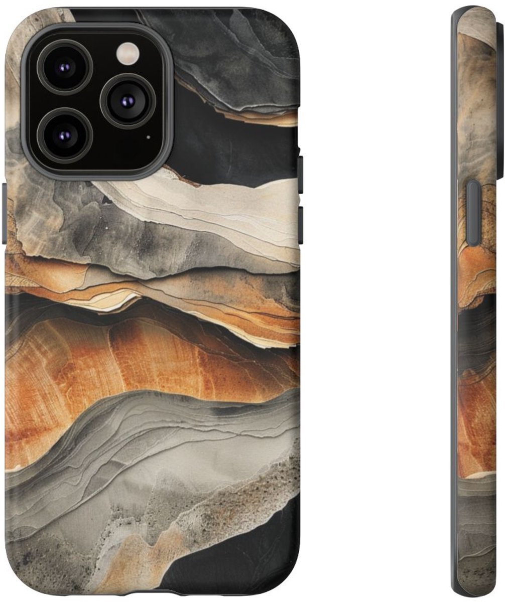 Aardse Geologische Lagen Abstract – Telefoonhoesje Geschikt voor iPhone 14 Pro Max