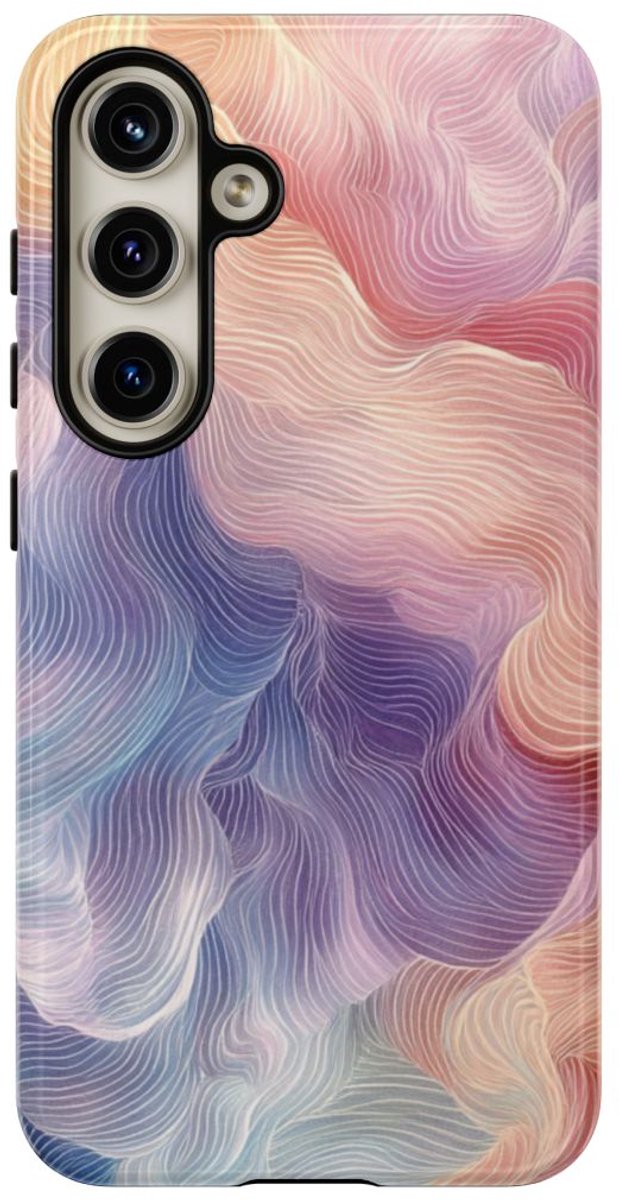 Zachte Pastel Abstracte Golven – Telefoonhoesje Geschikt voor Samsung Galaxy S24