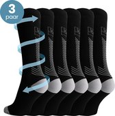 Jacob & Roy's - Compressiekousen - Compressiesokken - Steunkousen - Hardloopsokken - Hardlopen - Wandelen - Sporten - Heren & Dames - 3 paar - Maat 43-46
