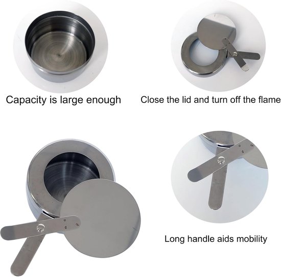 3Pcs Draagbare Fondue Brander - Paste Brander - Alcohol Kooktoestellen voor Fondue - Kamperen - Wandelen - Koken - Thee Koffie Heet Drank Kachel — afbeelding 3