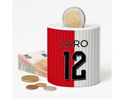 Spaarpot Rotterdam Voetbal - Spaarpot met naam gepersonaliseerd - Voetbal Cadeau - Geschenk - Voetbal shirt op spaarpot