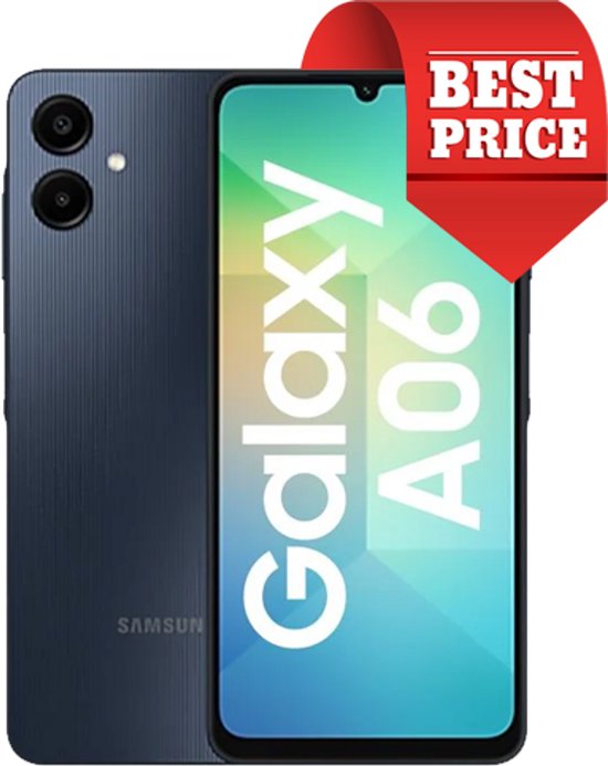 Samsung Galaxy A06 - Zwart | 128GB opslag | Dual SIM (Twee simkaarten tegelijk mogelijk)