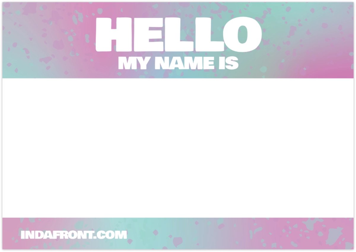 Hello My Name is Stickers Gradient Pink (Vinyl) - 50 stuks
