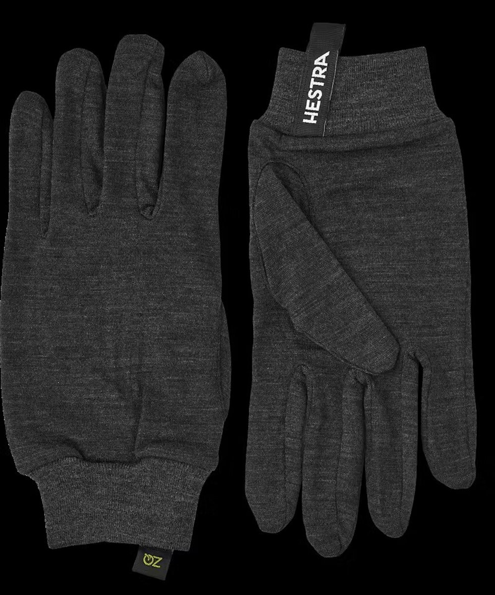 Hestra Merino Wool Liner Active 5 finger 390_charcoal