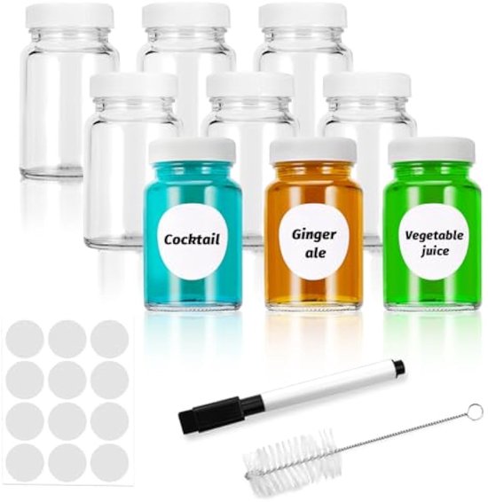 20ml PET shotflesjes & miniatuurflesjes met dop | Kleine flesjes drank, doosjes & sluittools