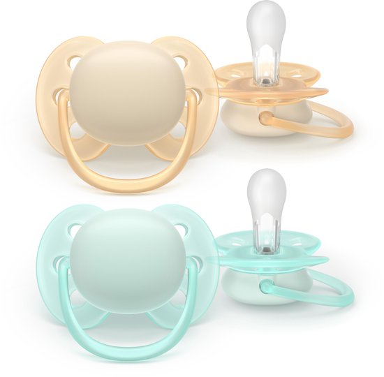 Philips Avent Ultra Soft - Superzachte siliconen fopspeen (0-6 mnd) - Voor gevoelige huid - 2 stuks - SCF091/40 van Philips Avent — afbeelding 2