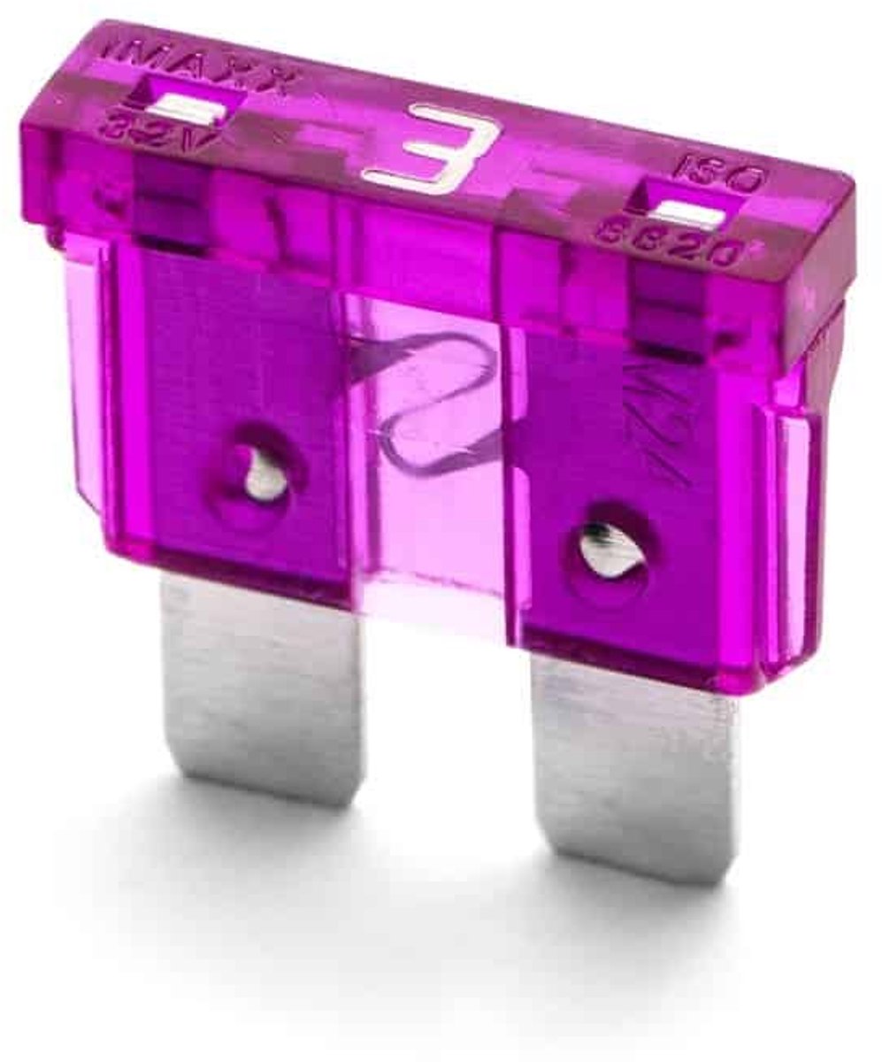 10x Steekzekering 32Volt 3Ampere Paars - 233003 Elektrawebshop