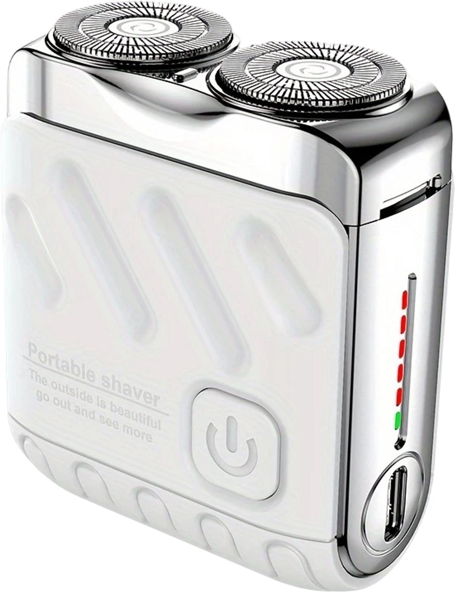 Krachtige 2-Blade Scheerapparaat - Usb Oplaadbare 2-Kop Mini Body Shaver + Precisie/Baardtrimmer - Batterij Indicator - Perfecte Lichaamshaar Verzorging voor Dames en Heren - Viraal op Tiktok - Kleur: Wit