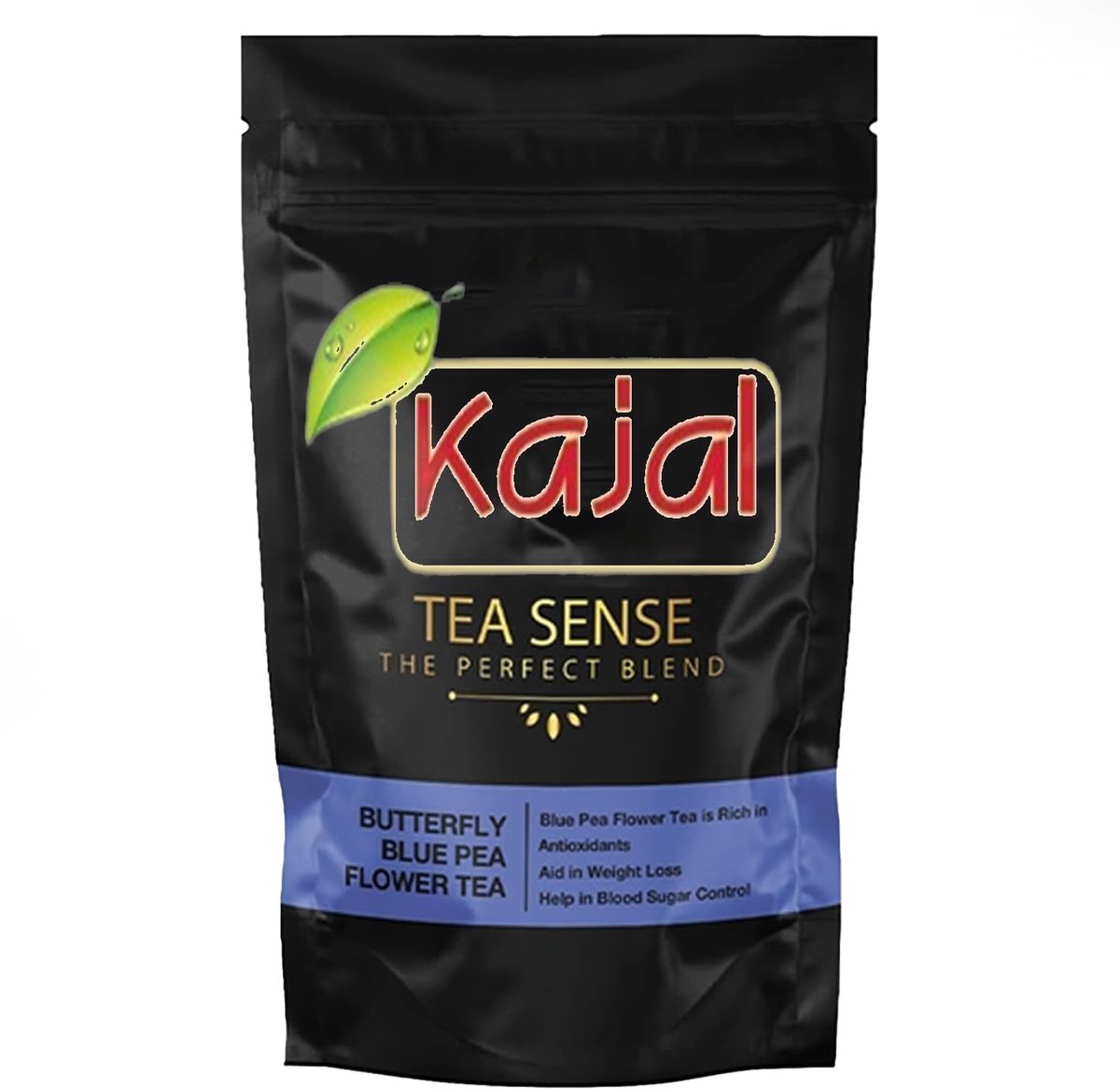 Butterfly Blue Pea Flower Thee - 100% Natuurlijke Kruidenthee | Rijk aan Antioxidanten, Ondersteunt Gewichtsverlies & Bloedsuiker | 12 Maanden Houdbaar Met Kajal Sticker
