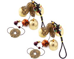 2 stuks gelukswindgong Feng Shui windbel 3 bellen hangende gongs voor geluk huis tuin patio hangende decoratie