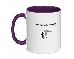 Hacebo® - mijn papa is mijn voorbeeld koffiebeker paars - Vader - goede voorbeeld papa - thee mok - koffie beker - vader cadeautjes - vaderdag - verjaardag - geschenk - kado - vader artikelen - koffiemok - 350 ML inhoud