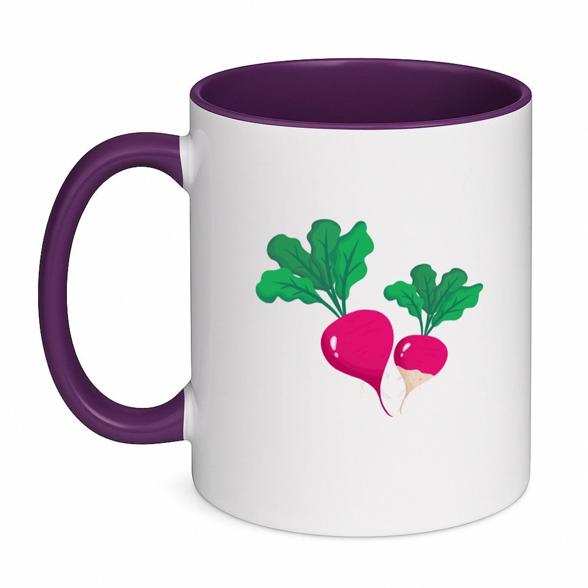 Hacebo® - radijs koffiebeker paars - Groente - Groente liefhebbers - thee mok - koffie beker - Rode knol - gezond eten - koffiemok - 350 ML inhoud