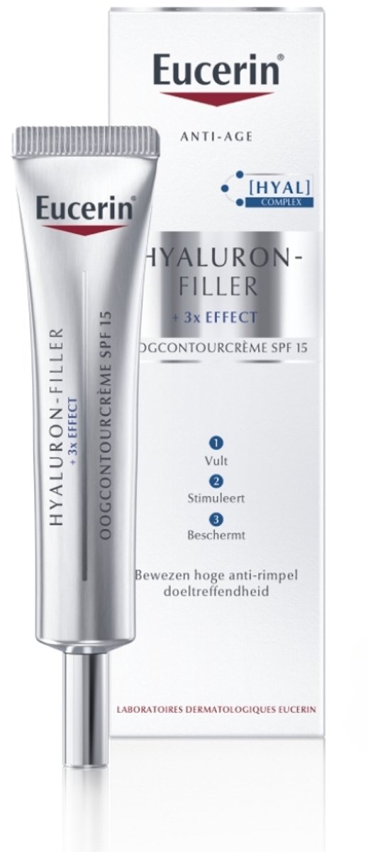 Bol.com Eucerin Hyaluron-Filler + 3x EFFECT Oogcontourcrème - SPF 15 - Anti-Rimpel Oogcreme met Hyaluronzuur - Parfum Vrij - 15 ml aanbieding