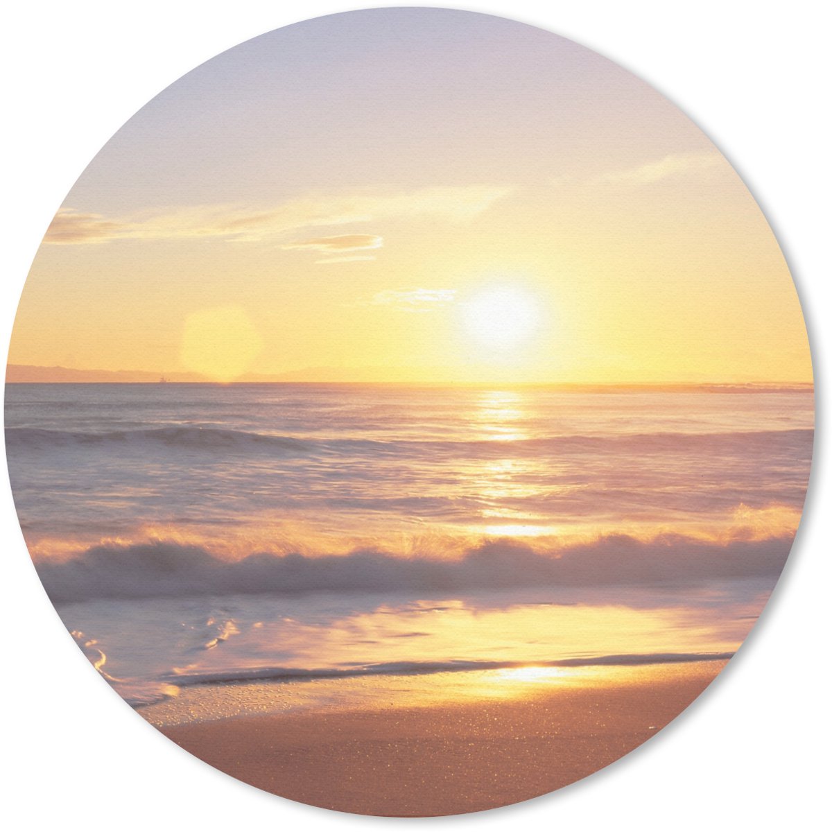 Muismat rond 30x30 cm - Mousepad Zonsondergang - Strand - Brug - Ronde muismatten
