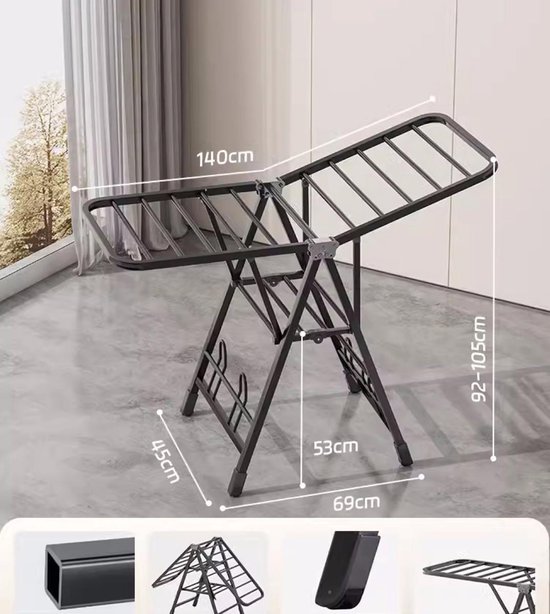 Égouttoir Ceruzo - Pliable - Acier - Pliable - Zwart