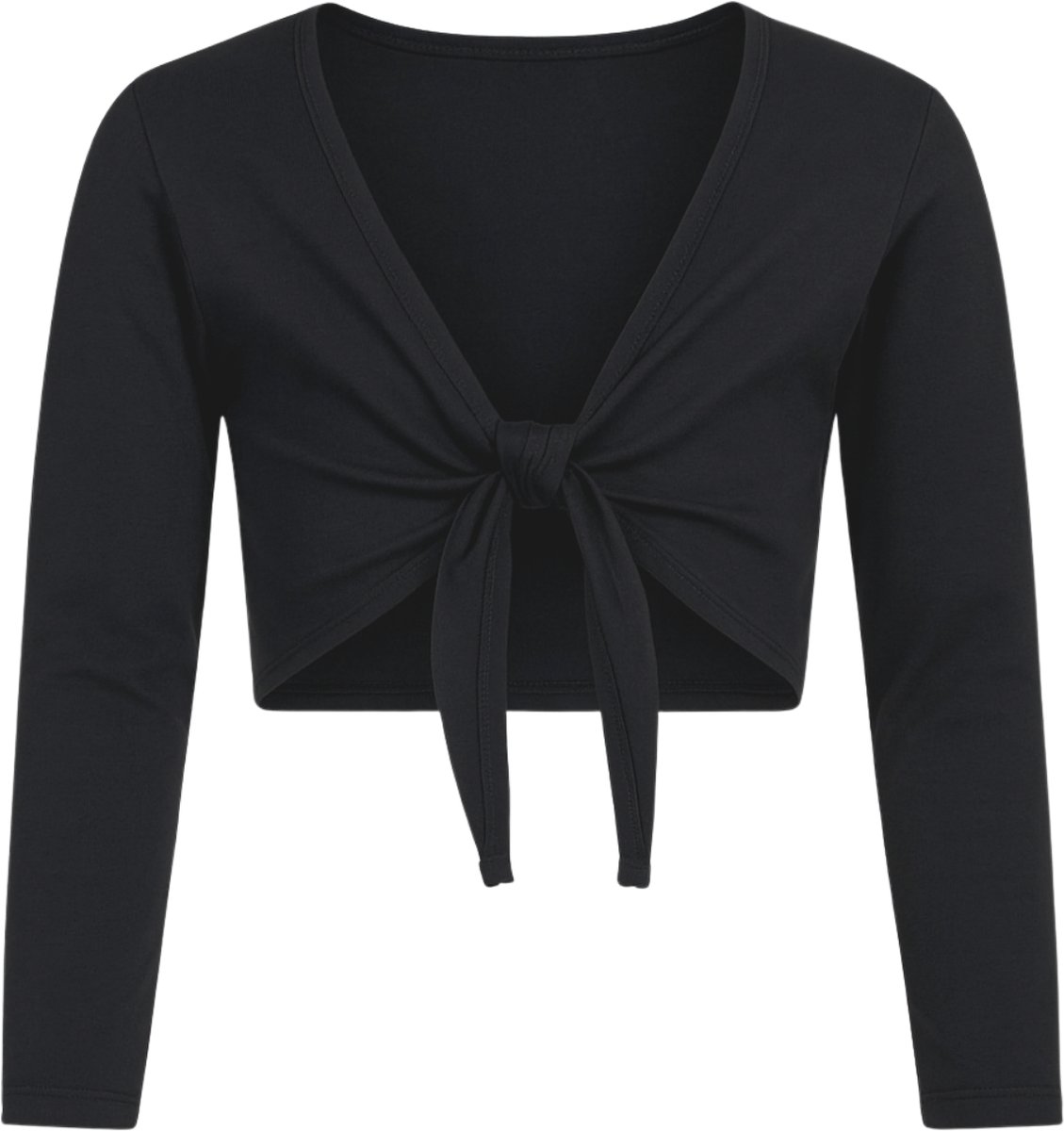 Ballet vestje - Cache coeur 'Florence' - Knoopvestje voor ballet - Zwart - Maat 122/128 (7/8 jaar)