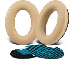Coussinets d'oreille en cuir protéiné compatibles avec les casques Bose, coussinets de remplacement compatibles avec les casques Bose QuietComfort 15 QC15 QC25 QC2 QC35/Ae2 Ae2i Ae2w/SoundTrue et SoundLink supra- Ear- Beige