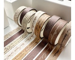 Washi tape set Script - 8 rollen - Masking Tape Vintage