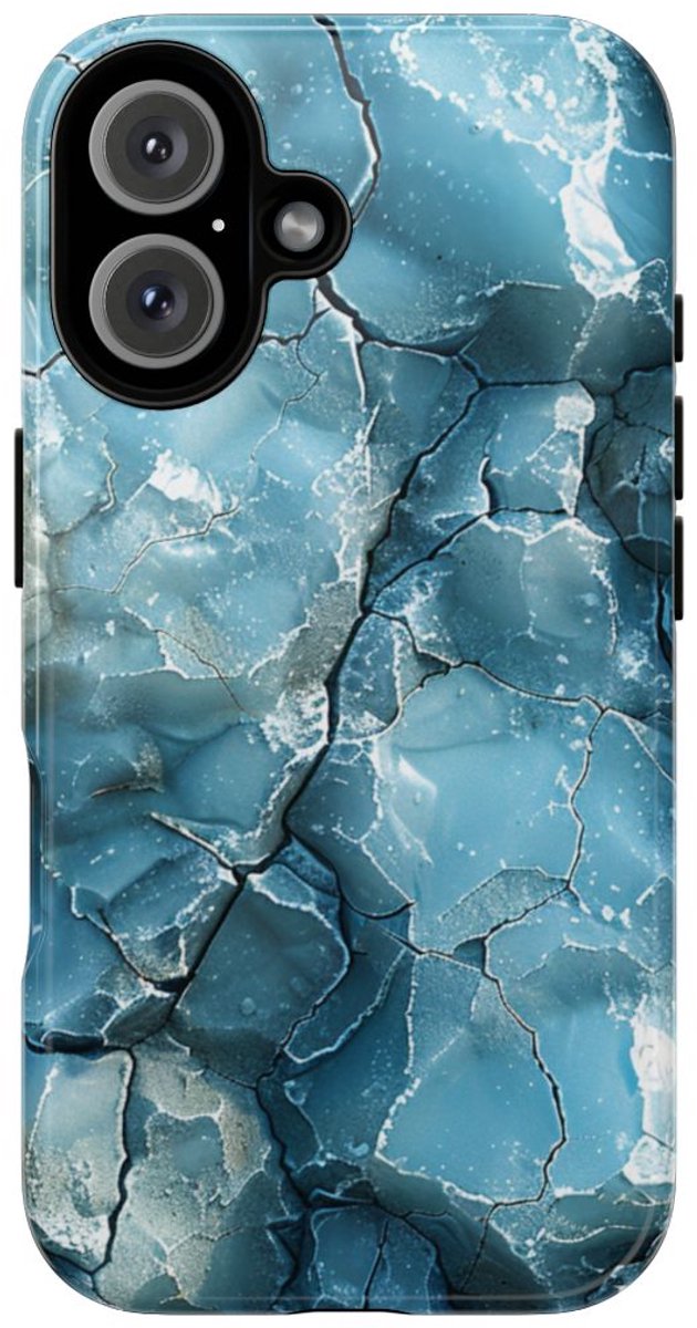 IJzige Fractalstructuur met Grunge – Telefoonhoesje Geschikt voor iPhone 16