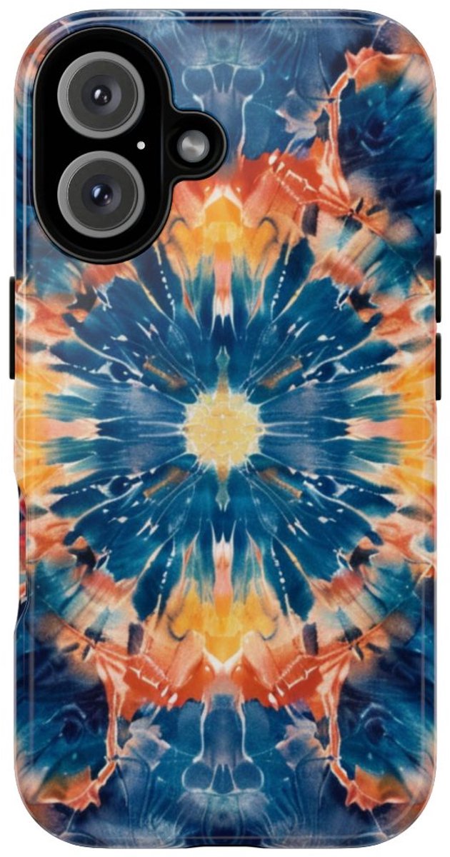 Vrolijk Tie-Dye Mandala Patroon – Telefoonhoesje Geschikt voor iPhone 16