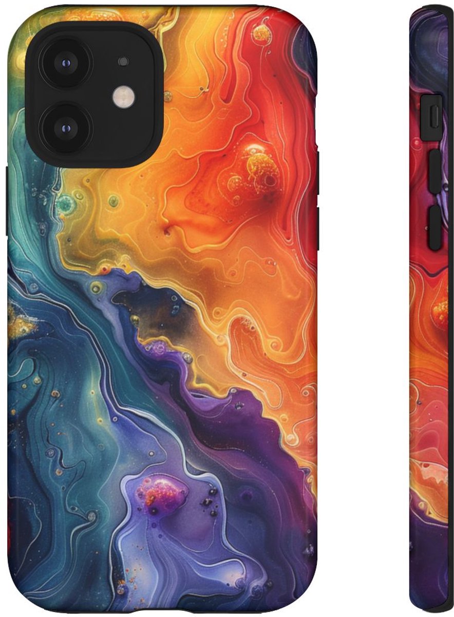 Levendig Abstract Vloeibaar Kunstpatroon – Telefoonhoesje Geschikt voor iPhone 12