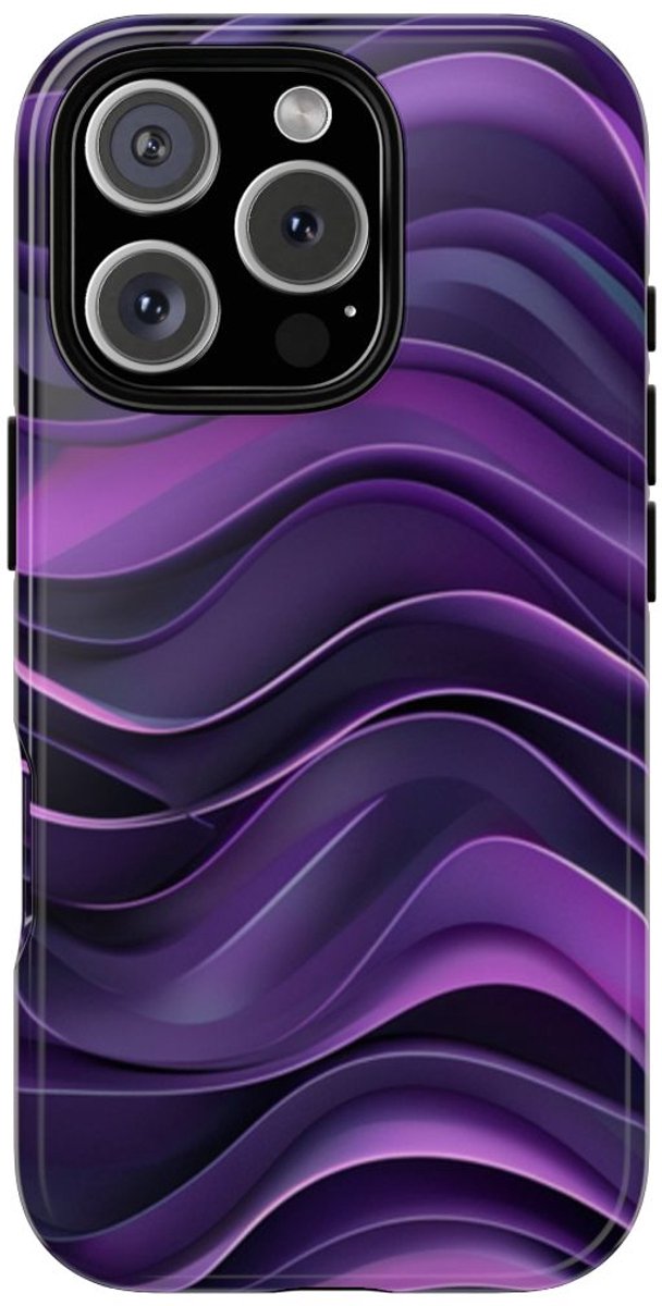 Paars Golvend Patroon – Telefoonhoesje Geschikt voor iPhone 16 Pro