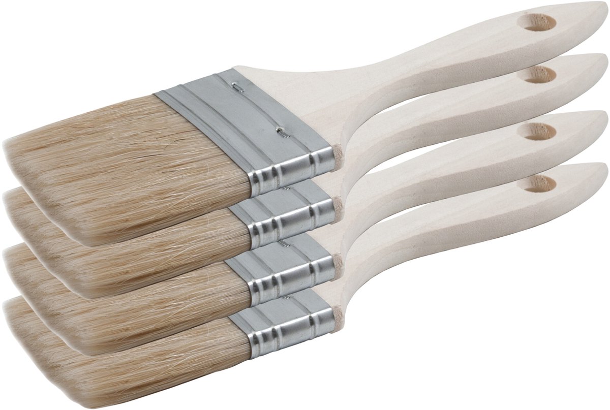 Sorex Verfkwasten - 3x - plat - 25 mm - kunststof - schilderen - voor alle soorten verf