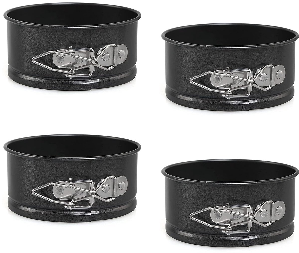Mini-cakevormen - duurzaam koolstofstaal - set van 4 - 10 cm