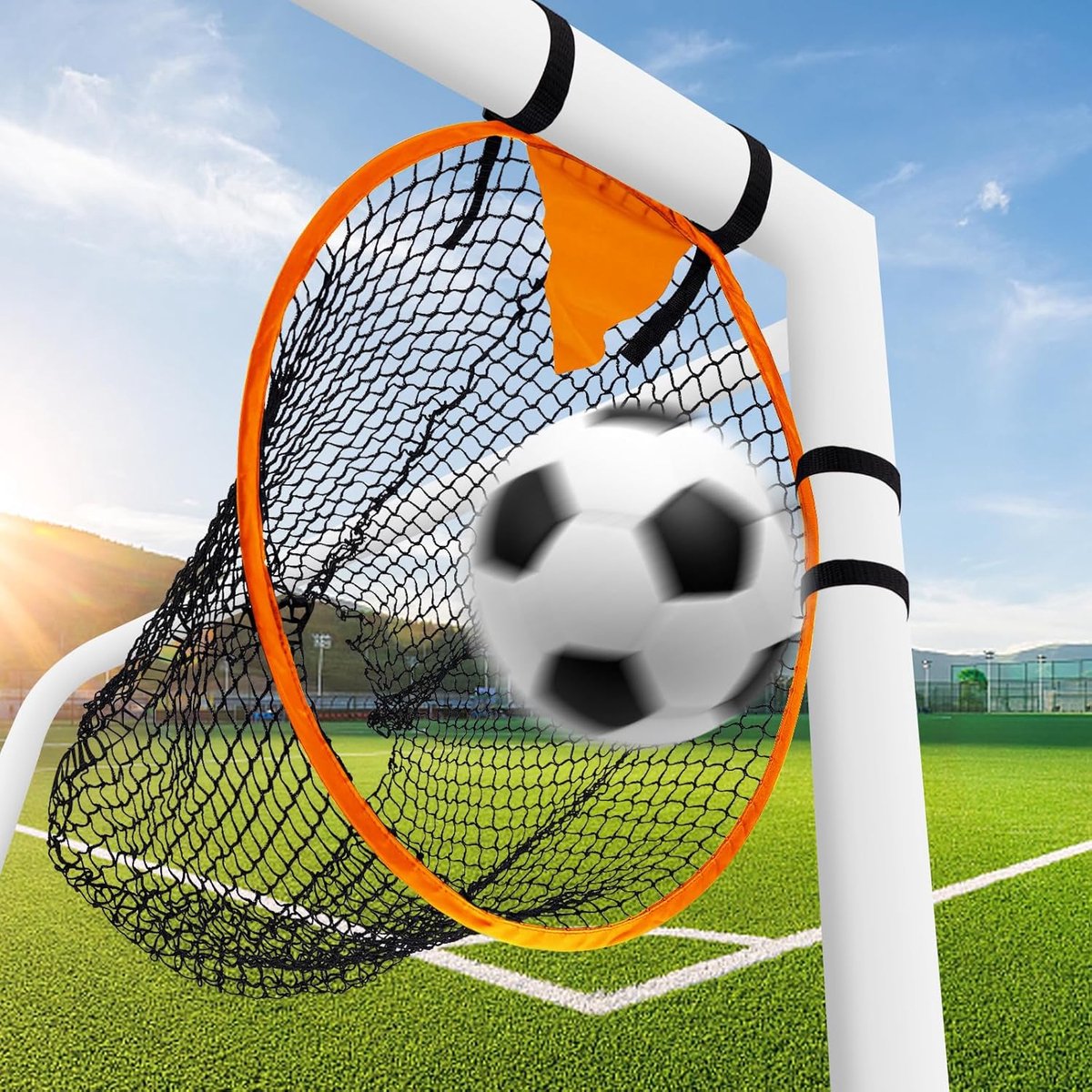 Topbak Voetbaldoeldoel - 45cm diameter - Doeltraining - Schietnauwkeurigheid - Bevestiging Los te Maken - Oranje