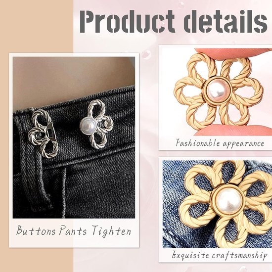 10 Pcs Button Pants Tighten Up - Pants Button Clips - Pants Tightening Clip - Adjustable Waist Buckles voor Sneller Kleding Gebruik van Merkloos	 — afbeelding 2
