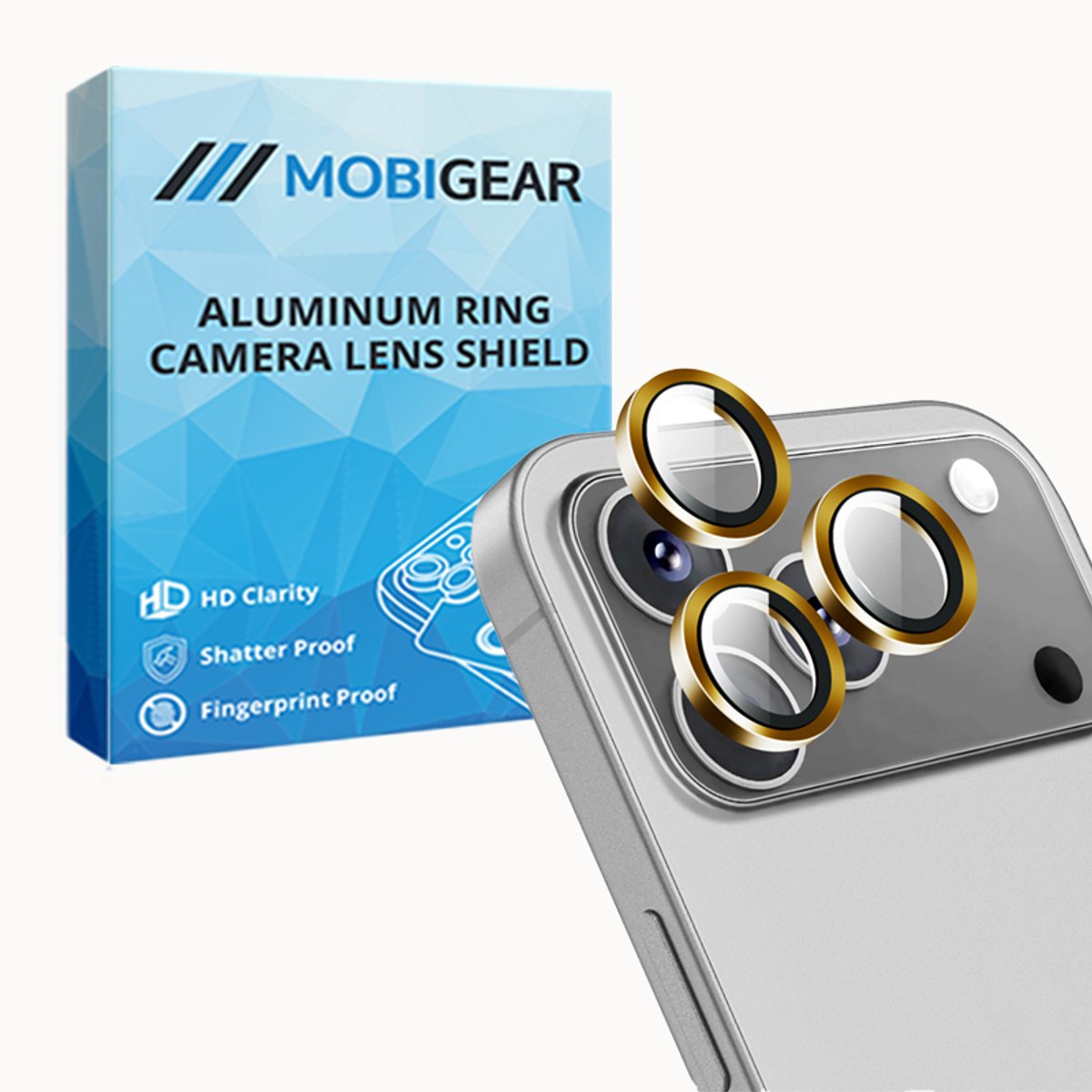 Mobigear Screenprotector geschikt voor Apple iPhone 17 Pro Max Glazen | Mobigear Single Lens Camera Lens Protector - Case Friendly - Oranje