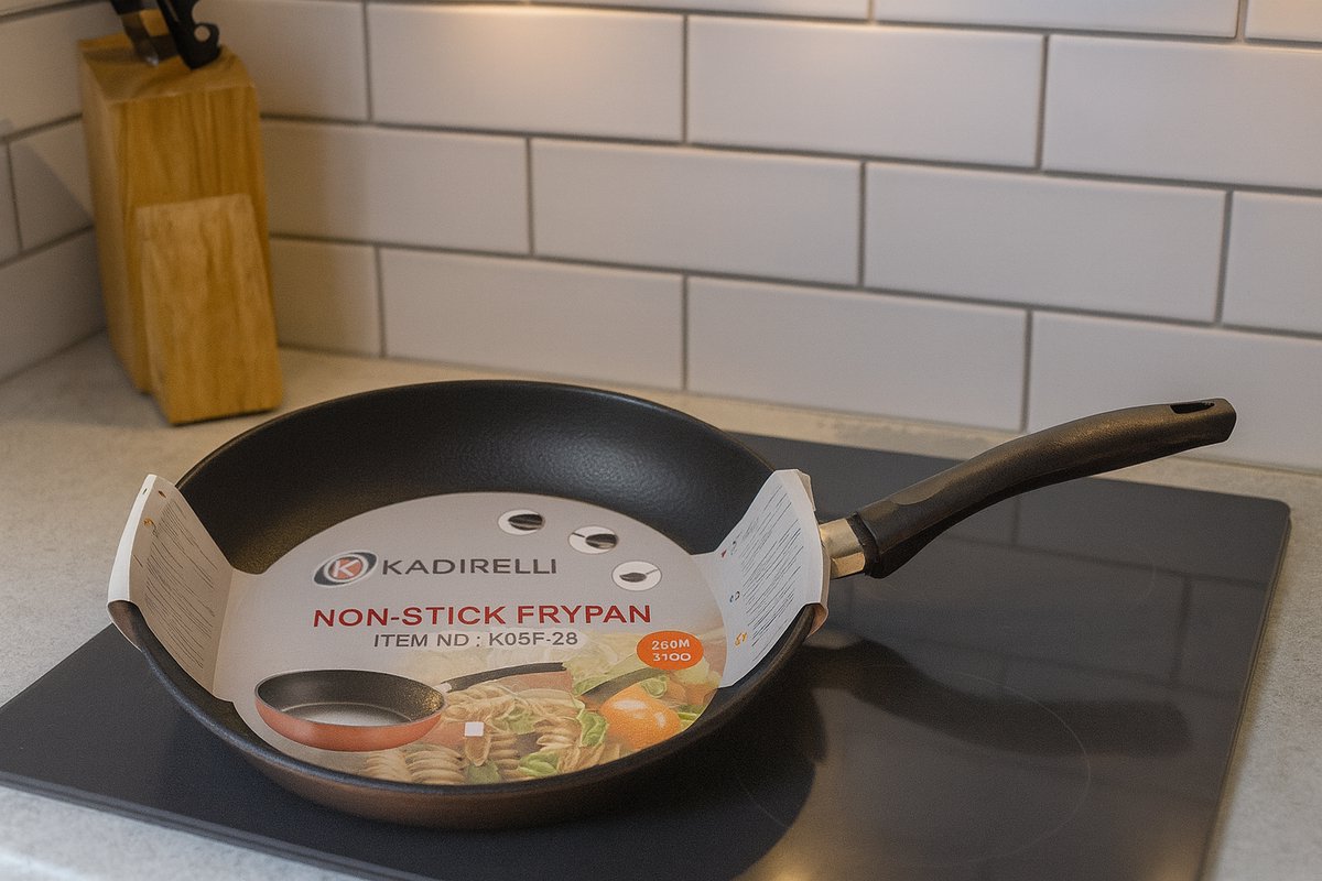 Kadirelli – Koekenpan met antiaanbaklaag – Diameter 28 cm – Braadpan – Steelpan – 4 cm hoog