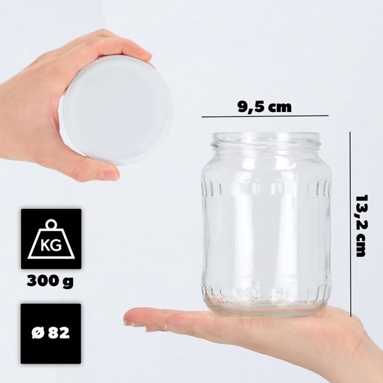 KADAX Inmaakpotten, 250 ml, jampotten met twist-off-deksel, fi82