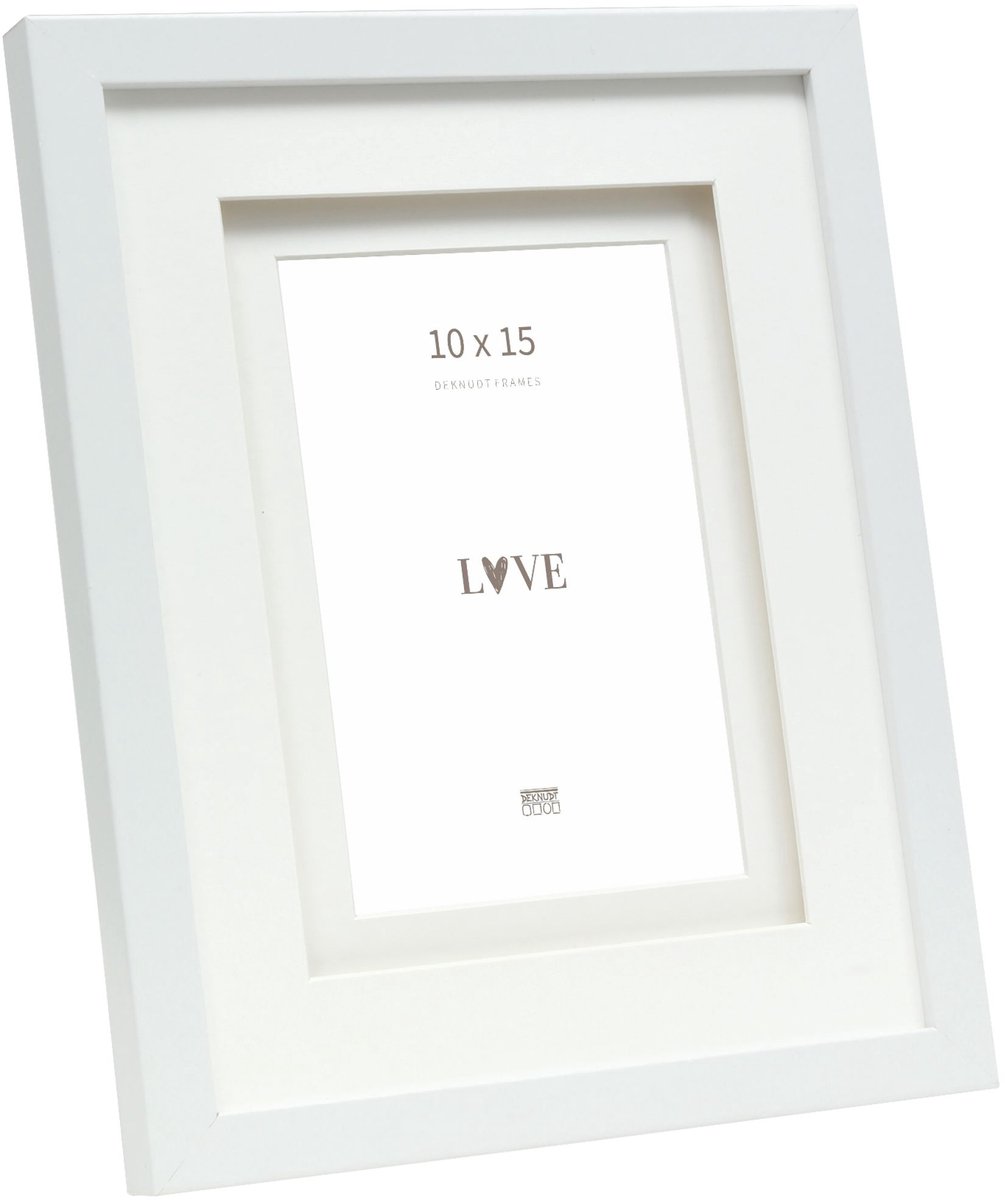 Deknudt Frames fotolijst S65KK1 P1 - wit met passe-partout - 10x15 cm
