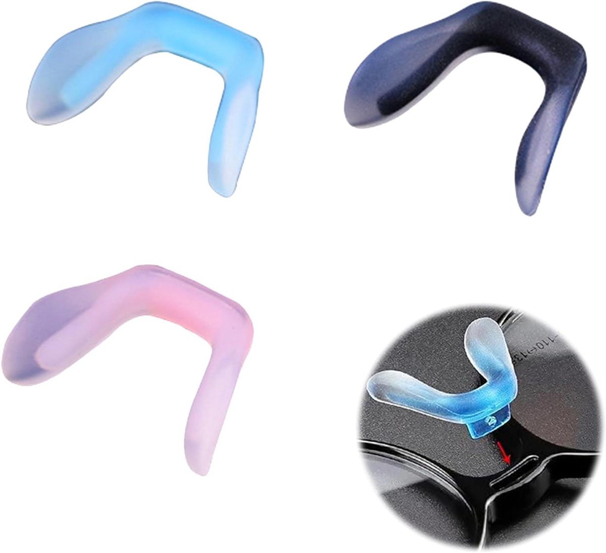 Zachte Antislip Neuspads voor Bril - 3 Stuks - Universele Neuspads voor Brillen en Zonnebrillen